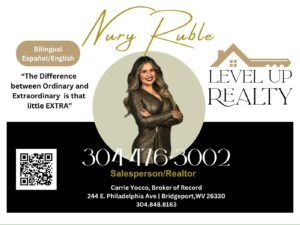 Nury Ruble Realtor Contact card real state wv west virginia